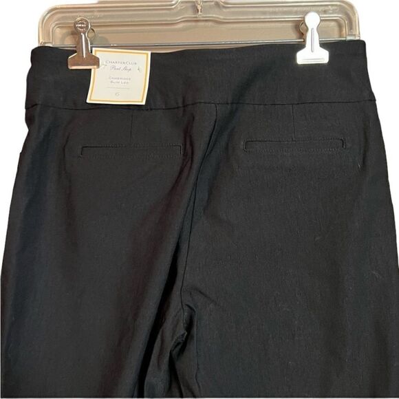 NWT! Charter Club Cambridge slim black pull on pants - Picture 8 of 9